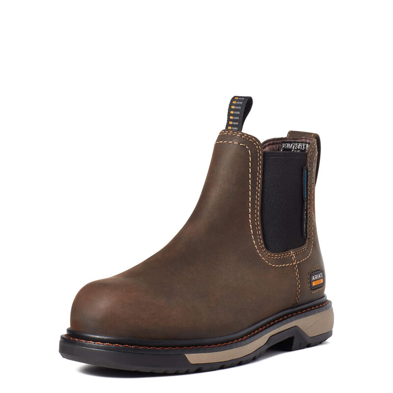 Botas De Trabajo Ariat Riveter Chelsea Csa Waterproof Composite Toe Marrones Oscuro Mujer - Chile 86